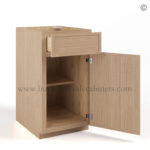 Slim Oak Shaker Base Cabinet Single Door and Drawer - Image 2