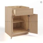 Slim Oak Shaker Base Cabinet Double Door and Single Drawer - Image 2