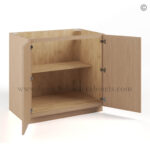 Slim Oak Shaker Base Cabinet Double Doors Full Height - Image 2