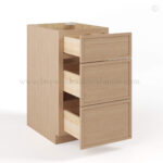 Slim Oak Shaker Three Drawers Base, rta cabinets, wholesale cabinets