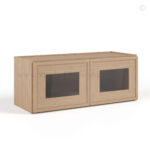 Slim Oak Shaker 30W Double Door Wall Cabinet whit Glass Doors, rta cabinets, wholesale cabinets