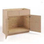 Slim Oak Shaker Sink Base With Double Doors, rta cabinets, wholesale cabinets