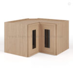 Slim Oak Shaker Easy Reach Wall Cabinet with Glass Door, rta cabinets, wholesale cabinets