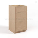 Slim Oak Shaker Vanity Three Drawer Base Cabinet, rta cabinets, wholesale cabinets