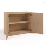 Slim Oak Shaker Double Door Wall Microwave Bridge Cabinet, rta cabinets, wholesale cabinets