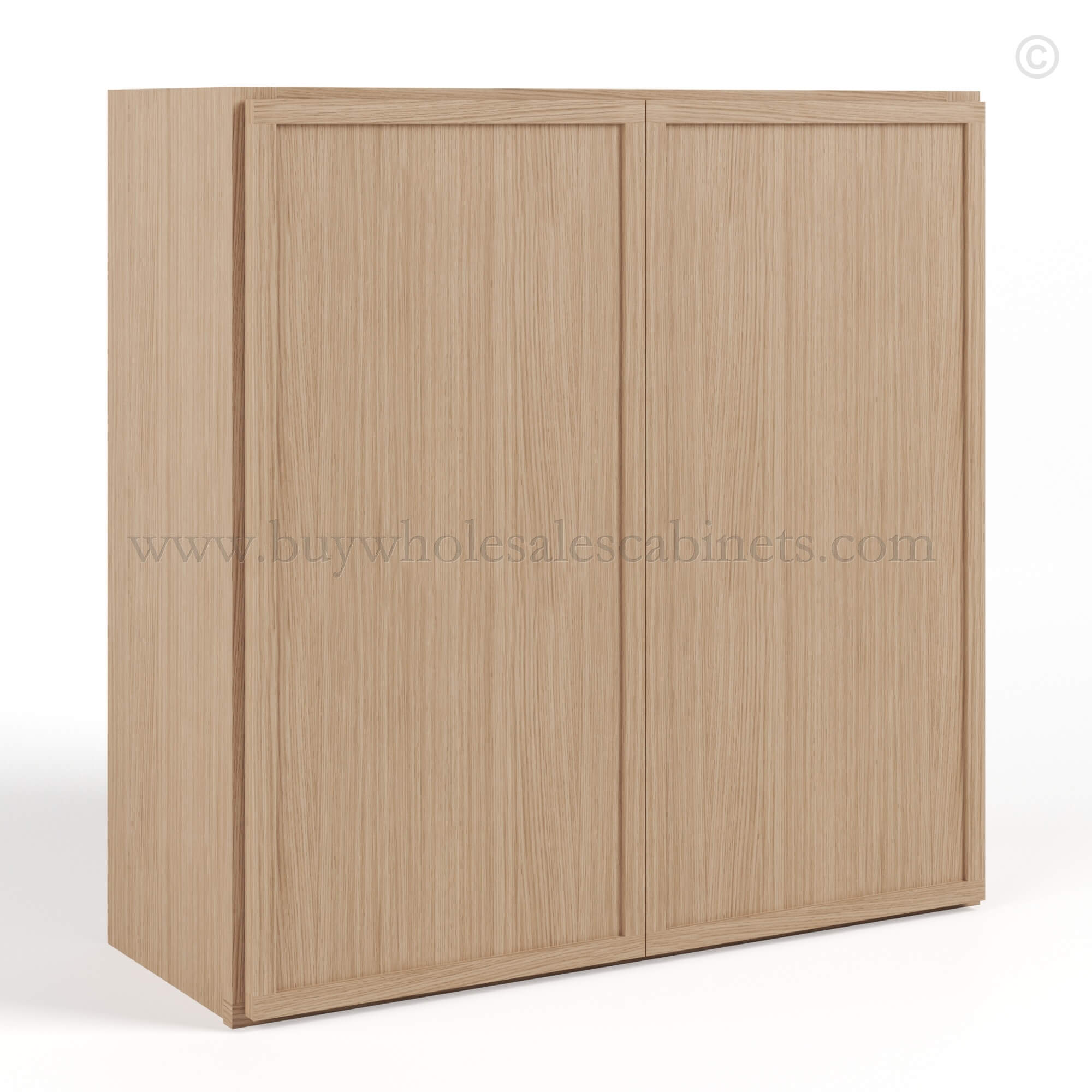 Slim Oak Shaker 30H Double Door Wall Cabinet, rta cabinets, wholesale cabinets