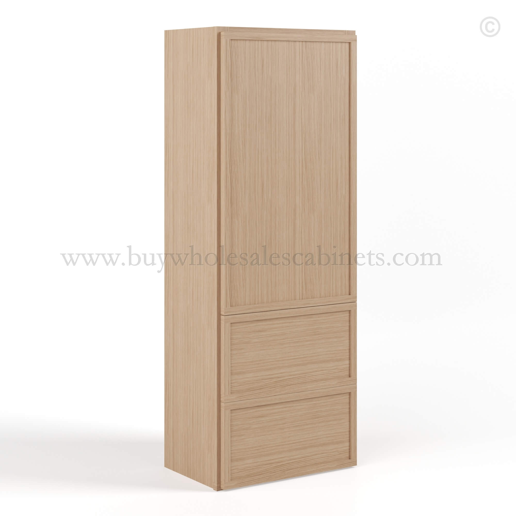 9-slim-oak-shaker-wall-cabinet-with-drawers-closed Slim Oak Shaker Double with Drawers Wall Cabinet, rta cabinets, wholesale cabinets