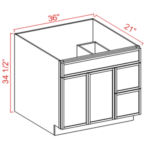 Dove White Slim Shaker Vanity Drawer Cabinet - Image 4