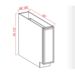 Slim Oak Shaker Spice Pull Base Cabinet - Image 3