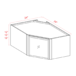 Slim Oak Shaker Diagonal Corner Wall Shelf with Glass Door - Image 3