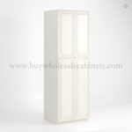 Charleston White Raised Panel 24" W Two Double Door Utility Pantry Cabinet