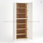 Charleston White Raised Panel 30" W Two Double Door Utility Pantry Cabinet - Image 2