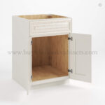 Charleston White Raised Panel Single Vanity Sink Base Cabinet - Image 2