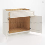 Charleston White Raised Panel Double Vanity Sink Base Cabinet - Image 2