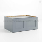 Gray Shaker 36" W Refrigerator Wall Cabinet 24" Deep