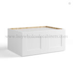 White Shaker 36" W Refrigerator Wall Cabinet 24" Deep