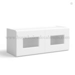 White Shaker 12" H Double Door Wall Cabinet with Glass Doors