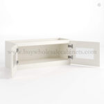 Charleston White Raised Panel 12″ H Double Door Wall Cabinet with Glass Doors - Image 2