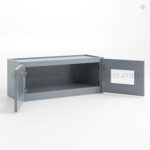 Gray Shaker 12″ H Double Door Wall Cabinet with Glass Doors - Image 2