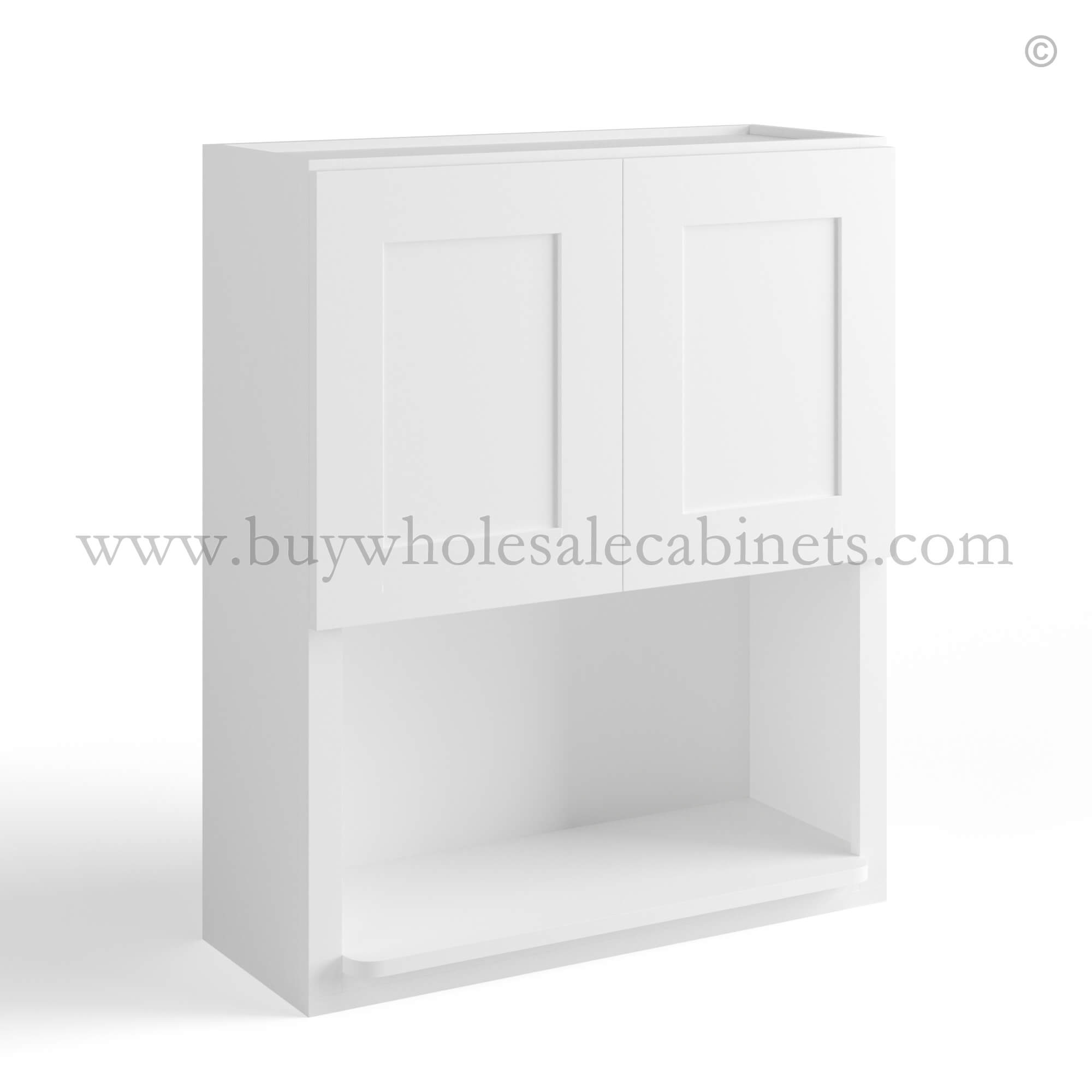 BB closed Shaker White White Shaker Microwave Wall Cabinet - Image 1