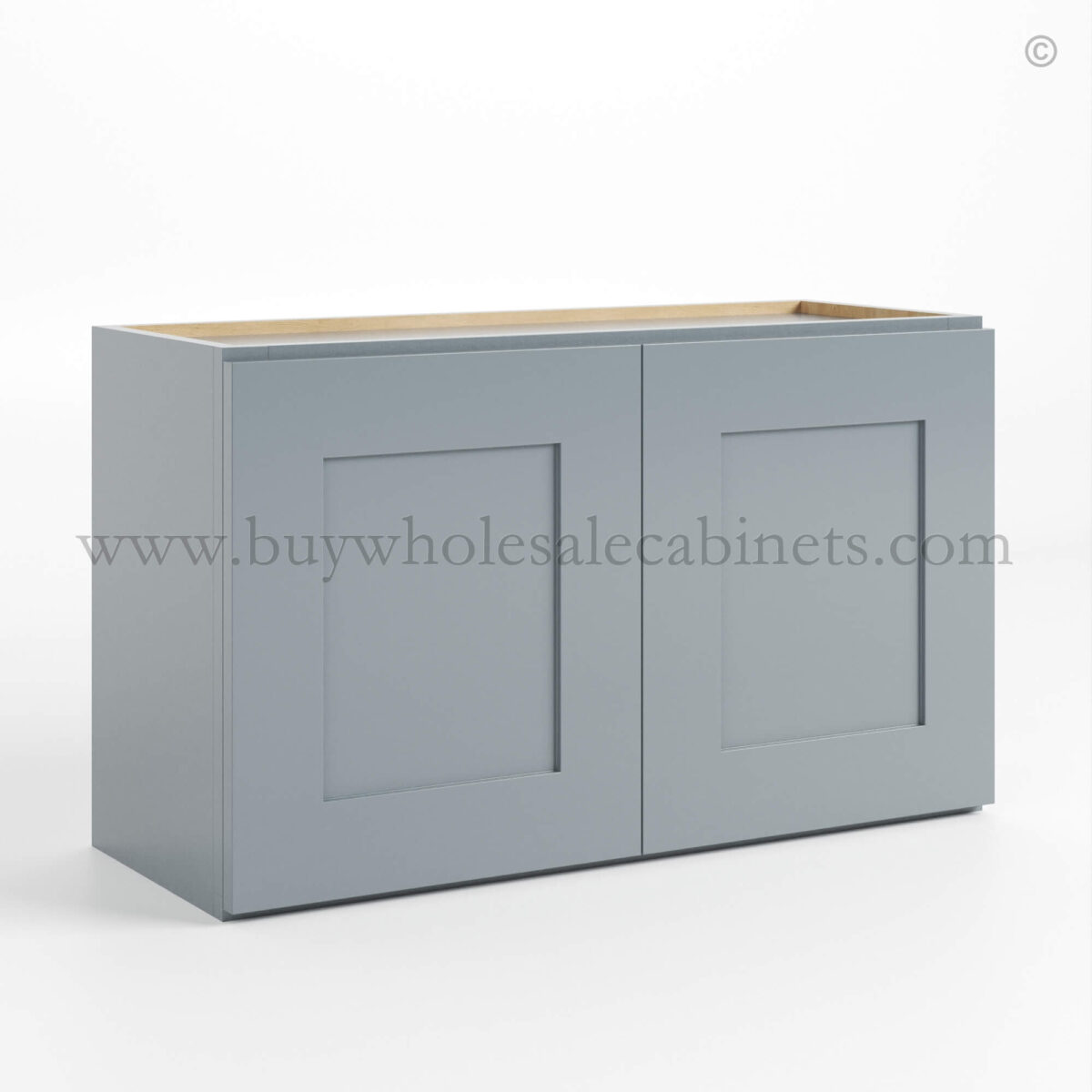 Gray Shaker 12" H Double Door Wall Cabinet