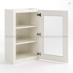 Charleston White Raised Panel 30" H Single Door Wall Cabinet with Glass Door - Image 2