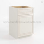 Charleston White Raised Panel Base Cabinet with Single Door & Drawer