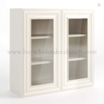 Charleston White Raised Panel 30" H Double Door Wall Cabinet with Glass Door