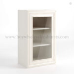 Charleston White Raised Panel 36" H Single Door Wall Cabinet with Glass Door