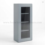 Gray Shaker 42" H Single Door Wall Cabinet with Glass Door