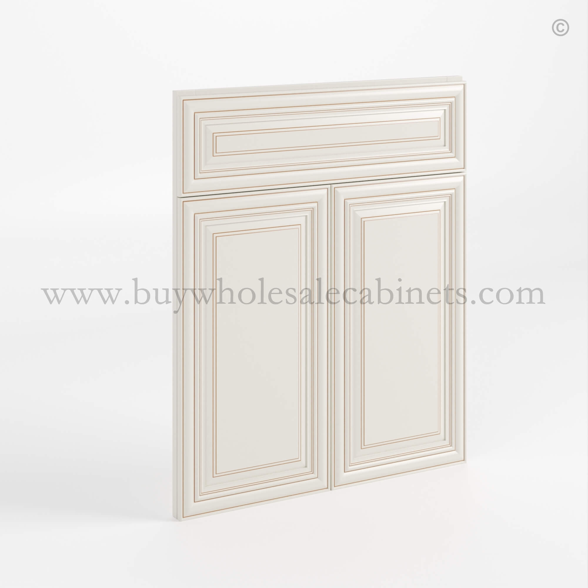 QQ closed Charleston White Charleston White Raised Panel Corner Sink Base Front - Image 1