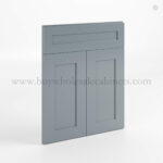 Gray Shaker Corner Sink Base Front