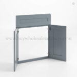 Gray Shaker Corner Sink Base Front - Image 2