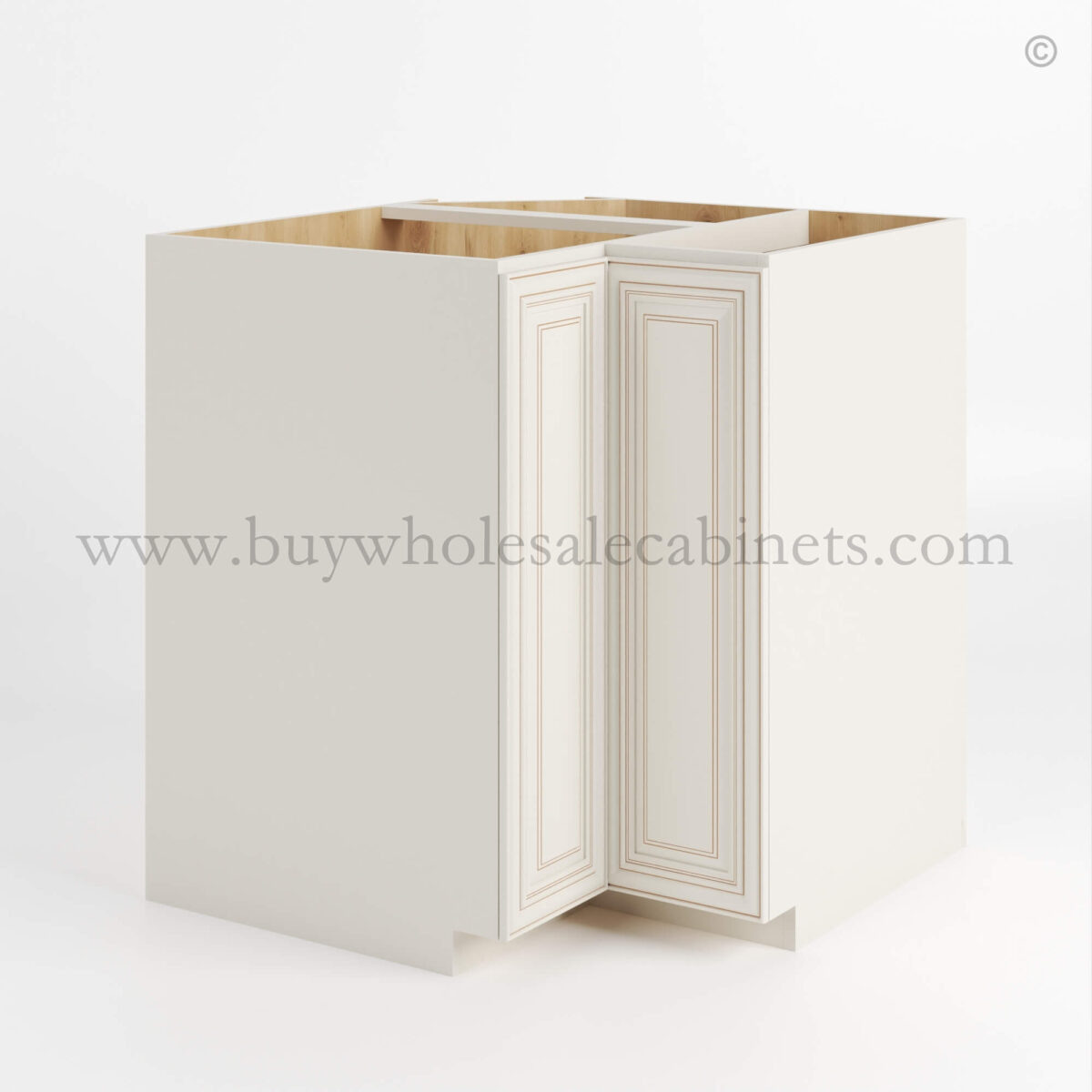 Charleston White Raised Panel Lazy Susan Base Cabinet