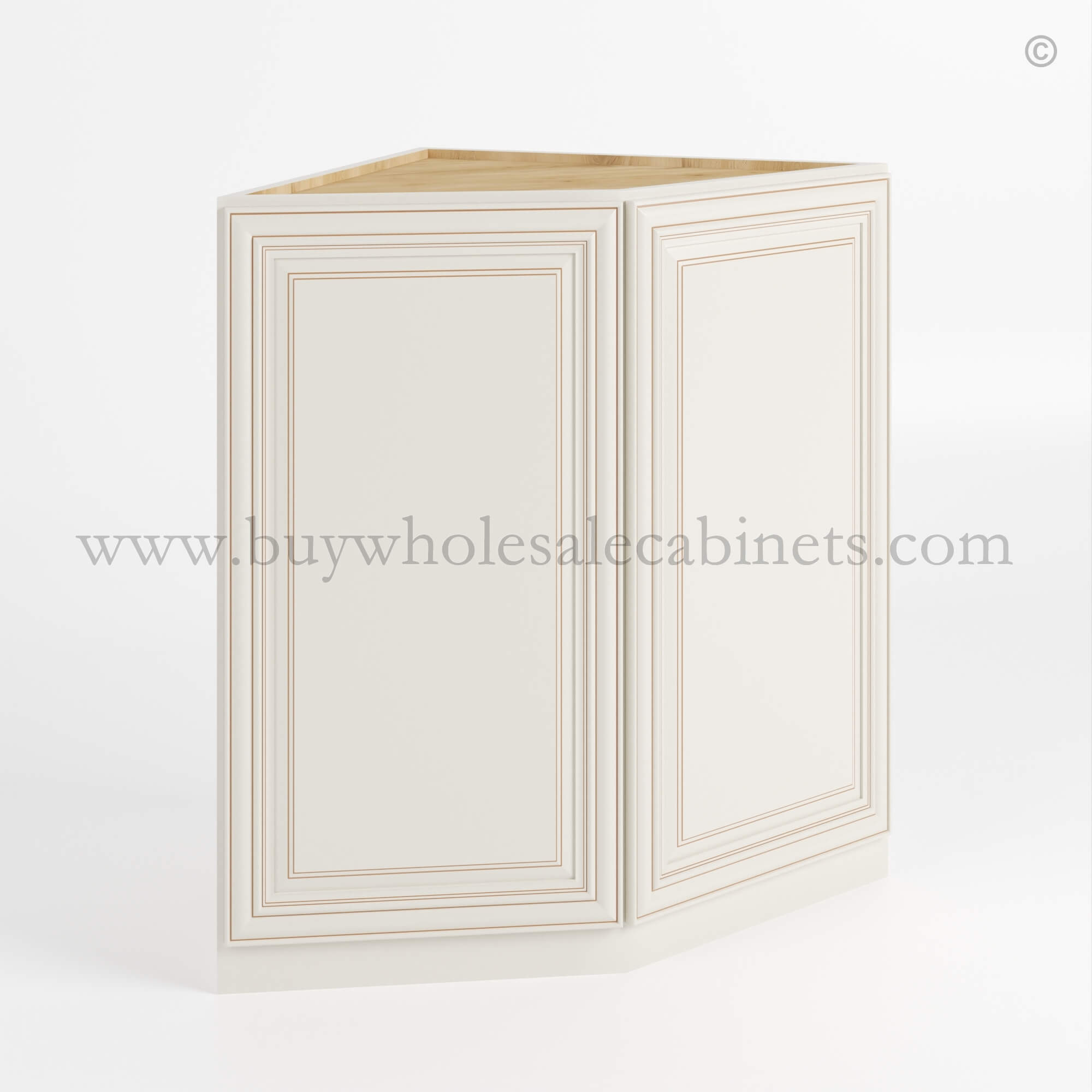 TT closed Charleston White Charleston White Raised Panel Base End Cabinet - Image 1