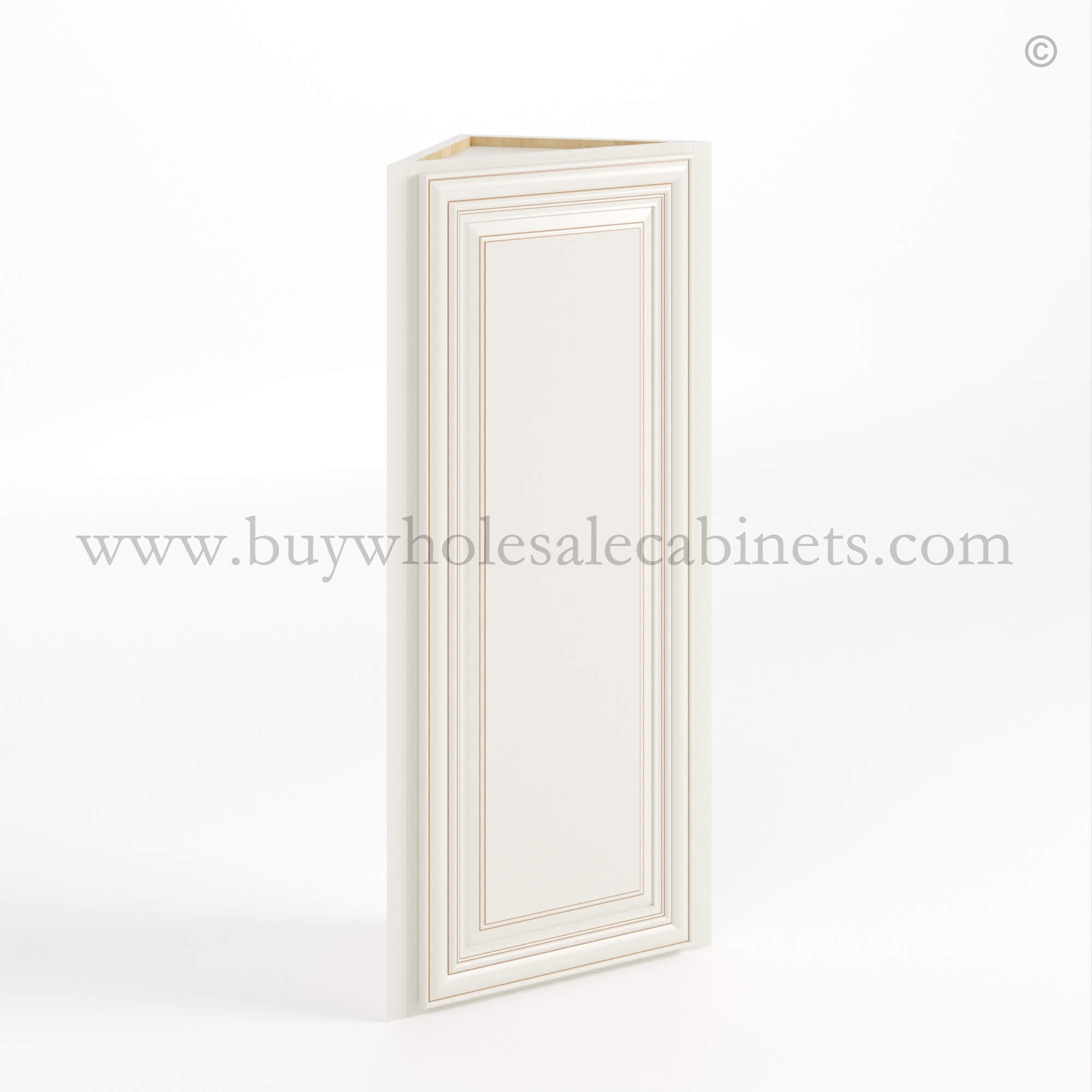 U closed Charleston White Charleston White Raised Panel 12 W Angle Wall Cabinet - Image 1