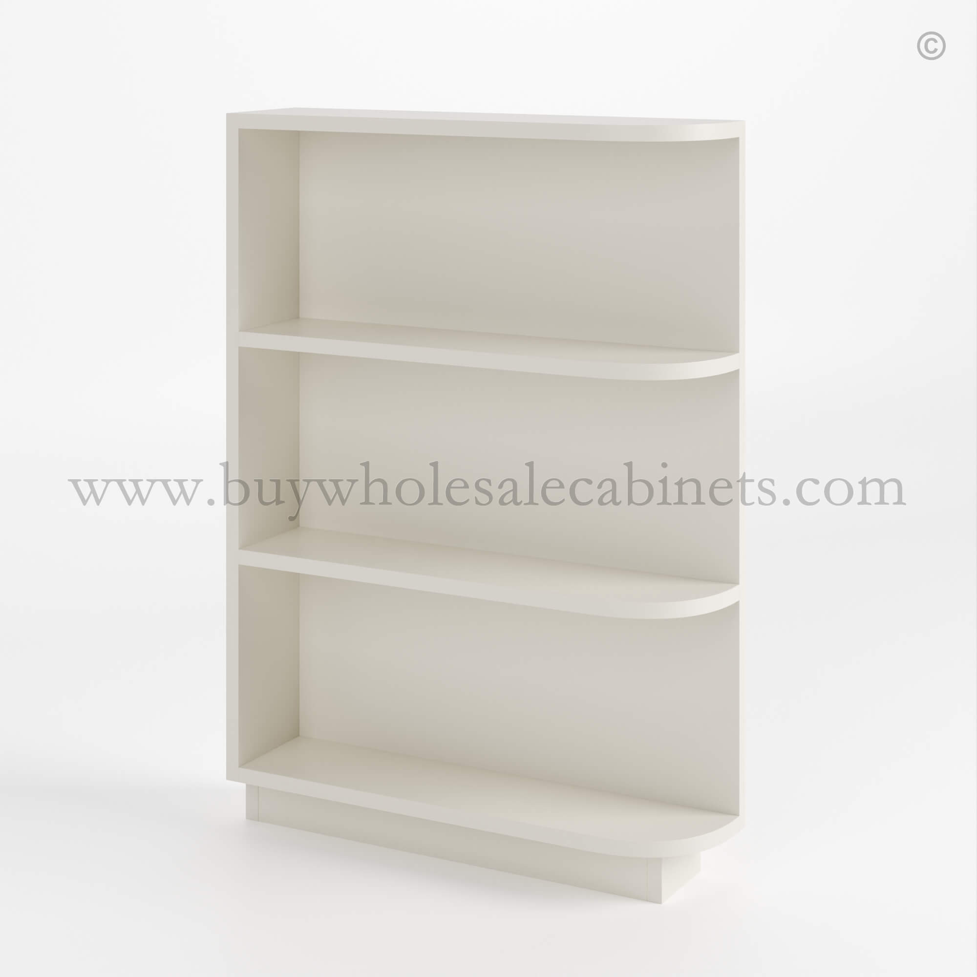 UU Charleston White Charleston White Raised Panel Base End Shelf (Reversible) - Image 1