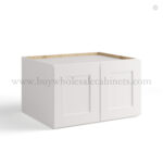 White Shaker 30" W Refrigerator Wall Cabinet 24" Deep