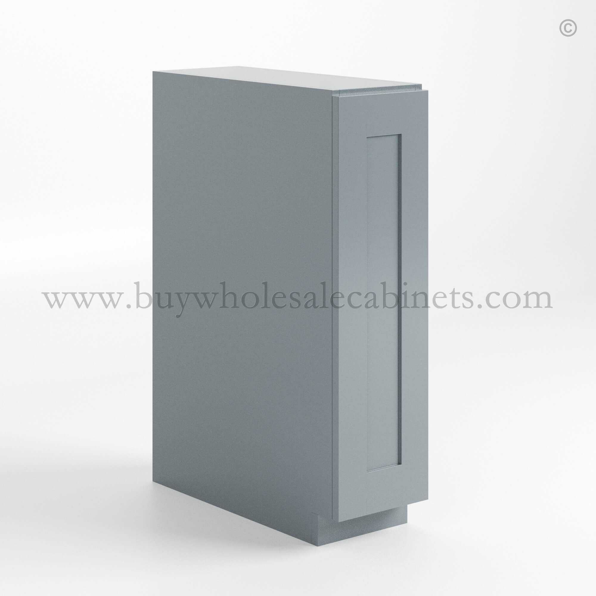 Gray Shaker Spice Pull Base Cabinet, gray kichen cabinets, rta cabinets
