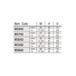 item code W2442 W2742 W3042 W3342 W3642