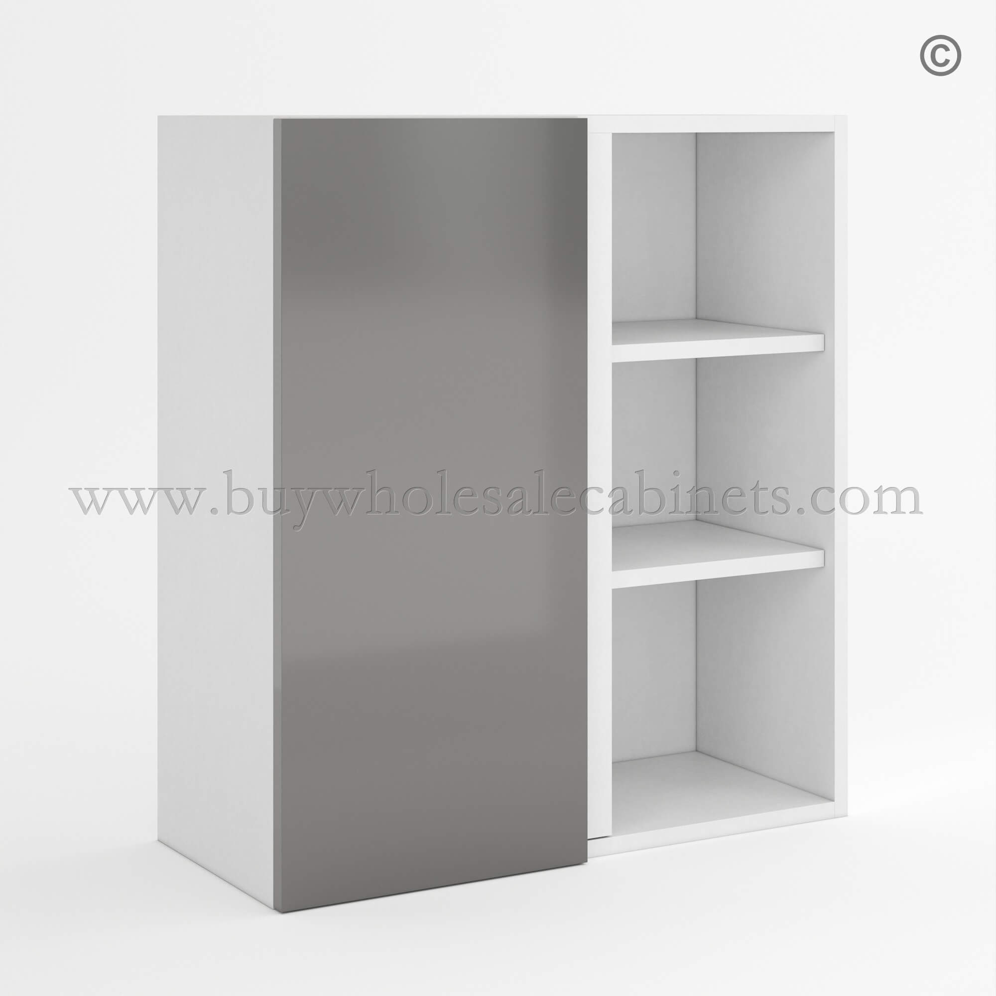 14-frameless-high-gloss-gray-wall-cabinet-blind-corner-cabinet-27_w-closed Frameless Gloss Gray Blind Corner Wall Cabinet, wholesale cabinets, wall cabinets
