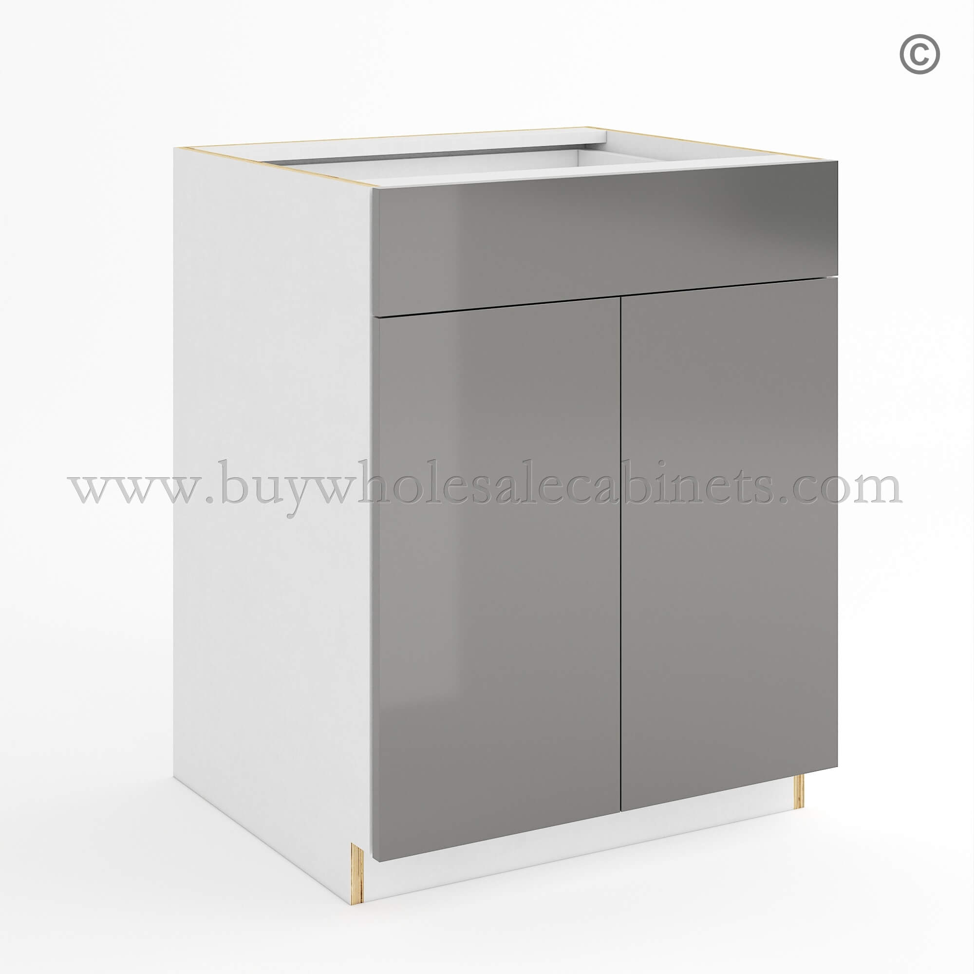 20-frameless-high-gloss-gray-base-cabinet-double-doors-27_w-closed Frameless Gloss Gray Base Cabinet Double Door and Single Drawer, wholesale cabinets, base cabinets