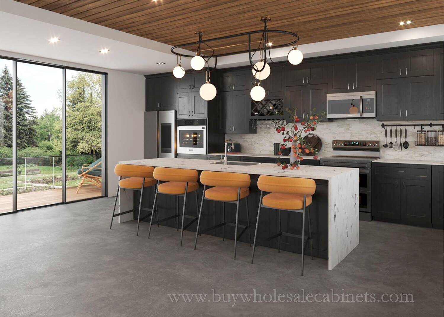 Kitchen Color ideas: Black Shaker Kitchen Cabinet