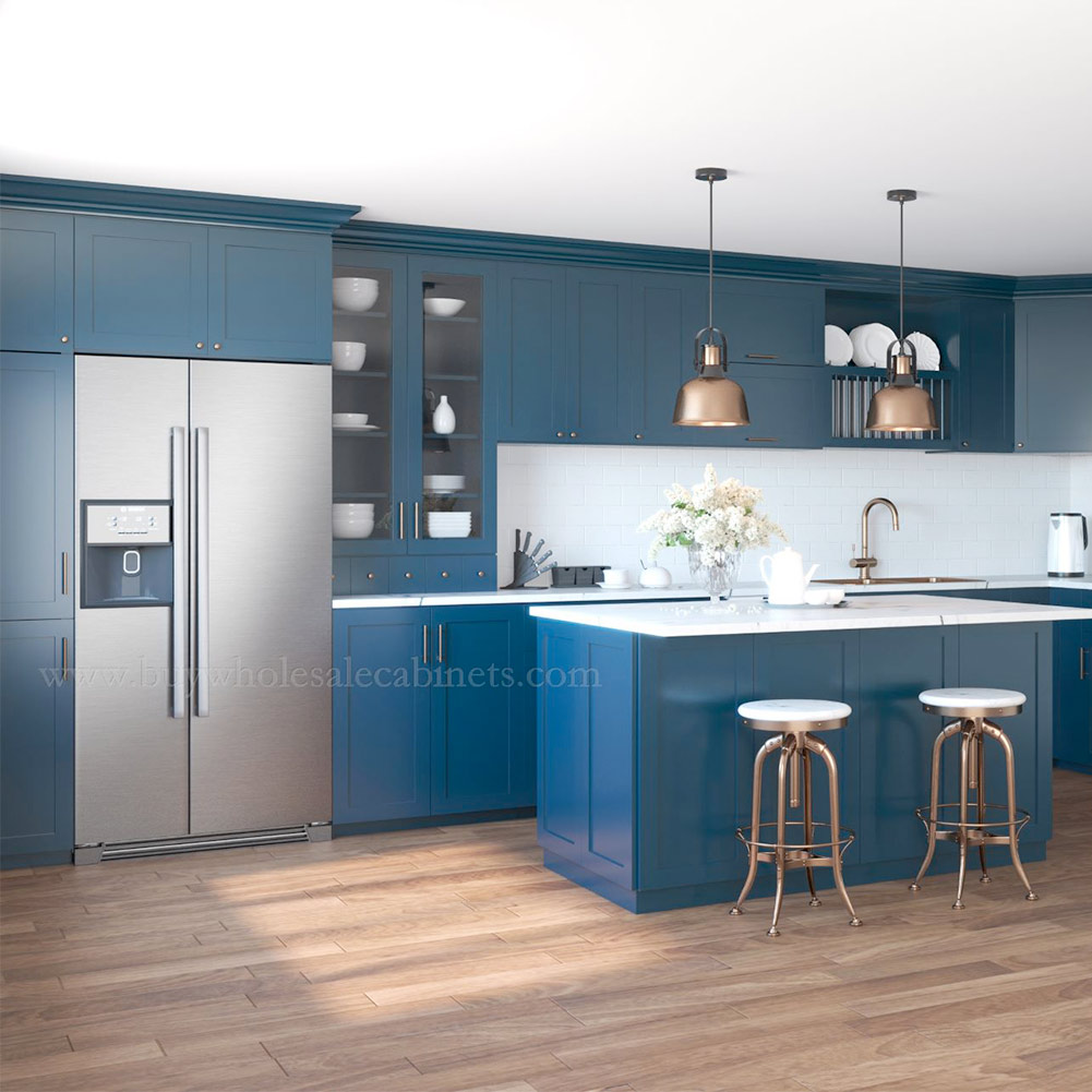 navy blue kitchen cabinets, rta cabinets, wholesale cabinets