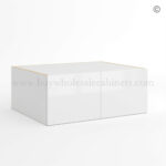 Frameless Gloss White 24D Refrigerator Wall Cabinet with Double Door 12H, wholesale cabinets, white wall cabinets