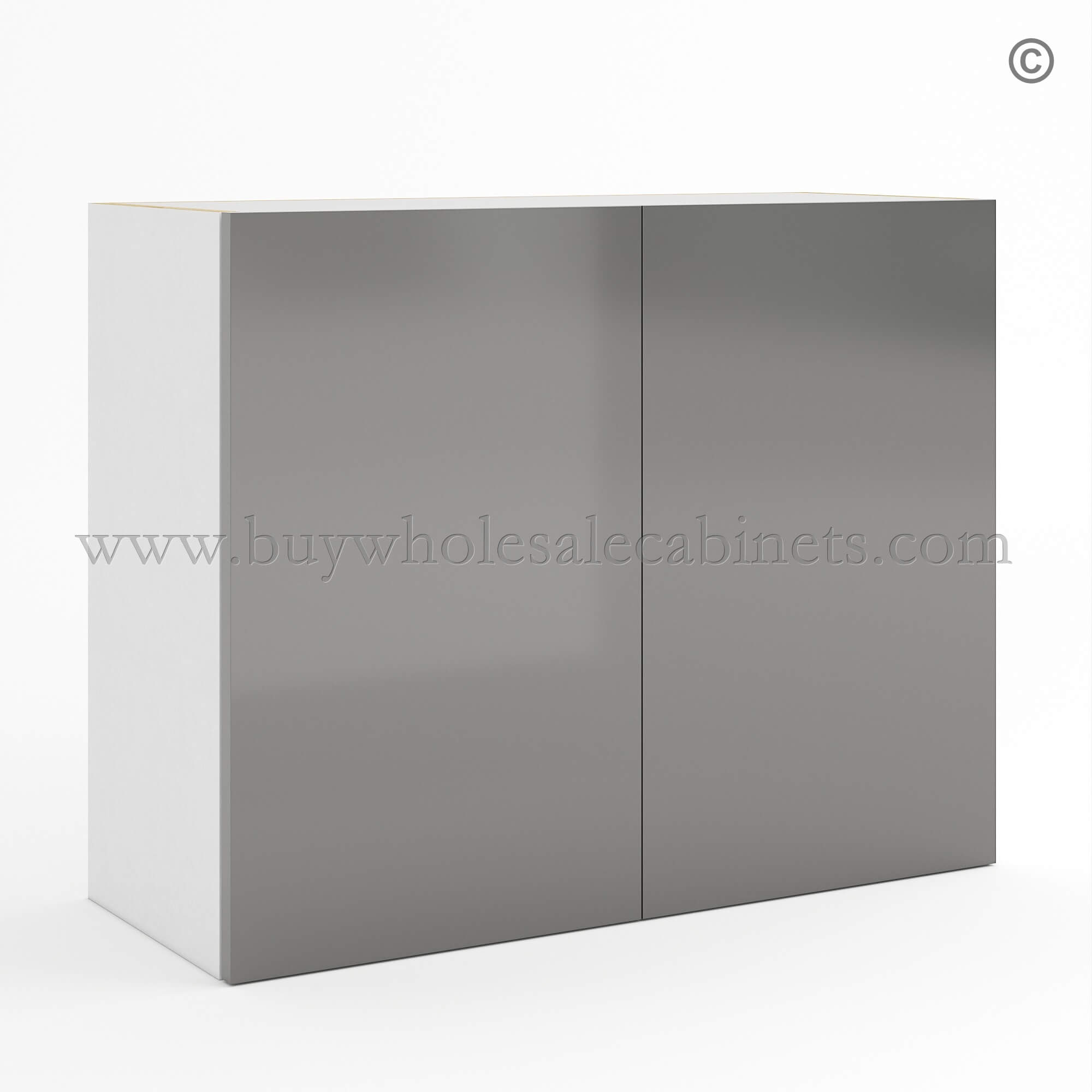 7-frameless-high-gloss-gray-wall-cabinet-double-doors-24_h-closed (1) Stove Bridge Cabinet 24H, wholesale cabinets, wall cabinets