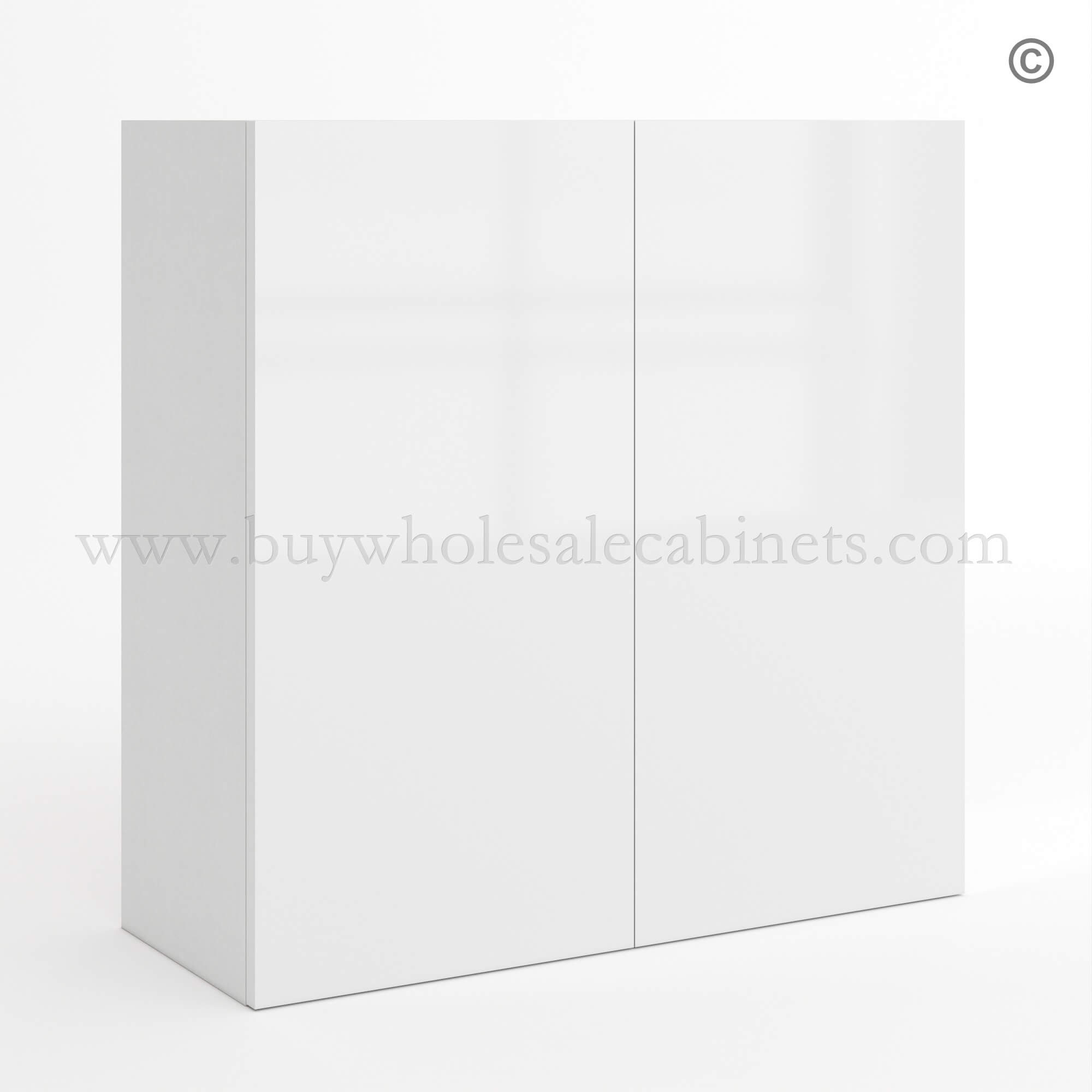 9-frameless-high-gloss-white-wall-cabinet-double-doors-30_h-closed Frameless Gloss White 30H Double Door Wall Cabinet, rta cabinets, white frameless cabinets