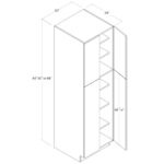 Frameless Gloss Gray Tall Pantry Cabinet with 4 Doors 30"W - Image 3