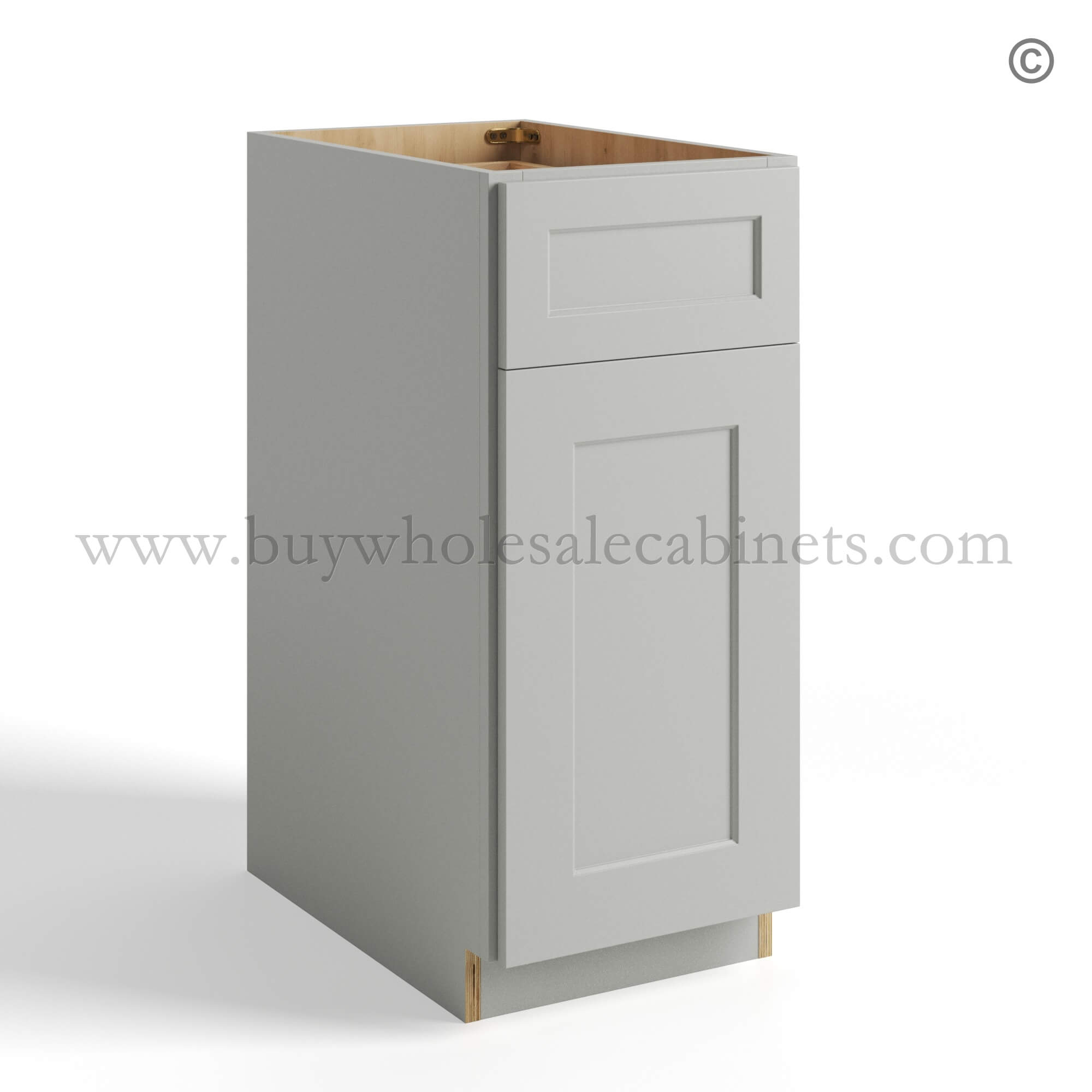 Dorian Gray Shaker Base Cabinet Single Door Single Drawer