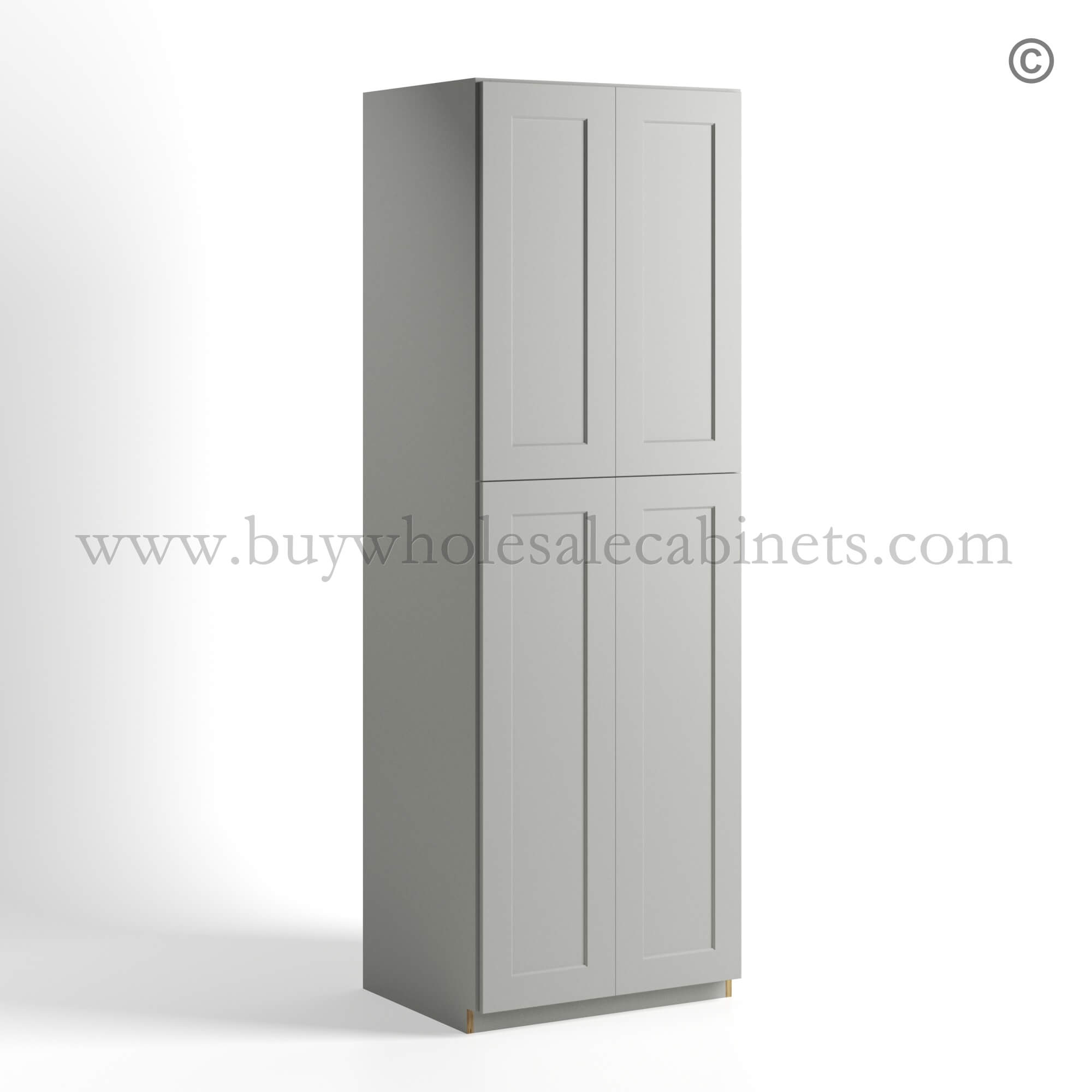 Dorian Gray Shaker Tall Pantry Cabinet with 4 Doors